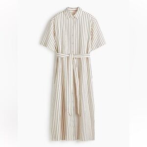 H&M Linen Striped Midi Dress size XXL